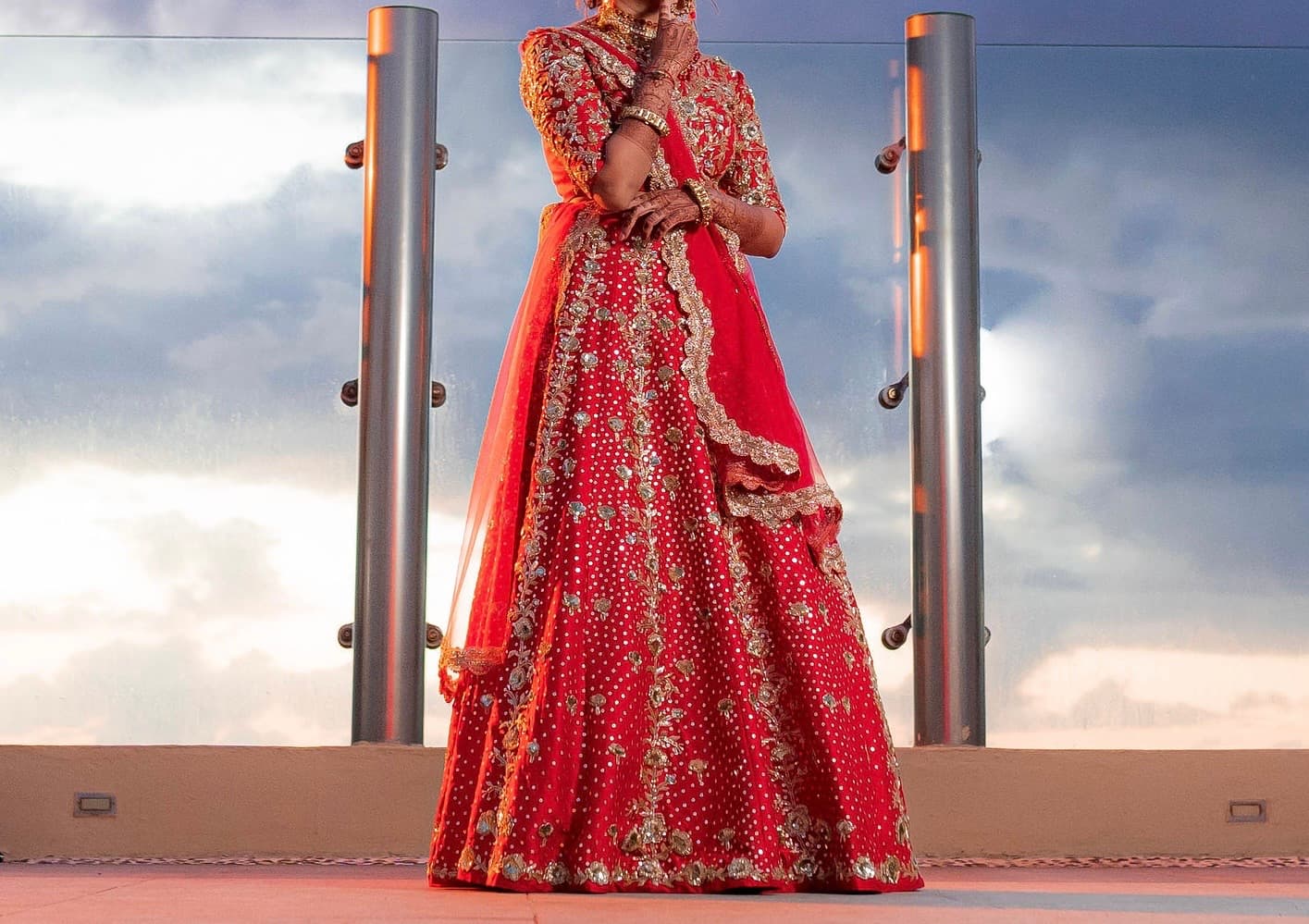 Red Embroidered Lehenga Choli Set