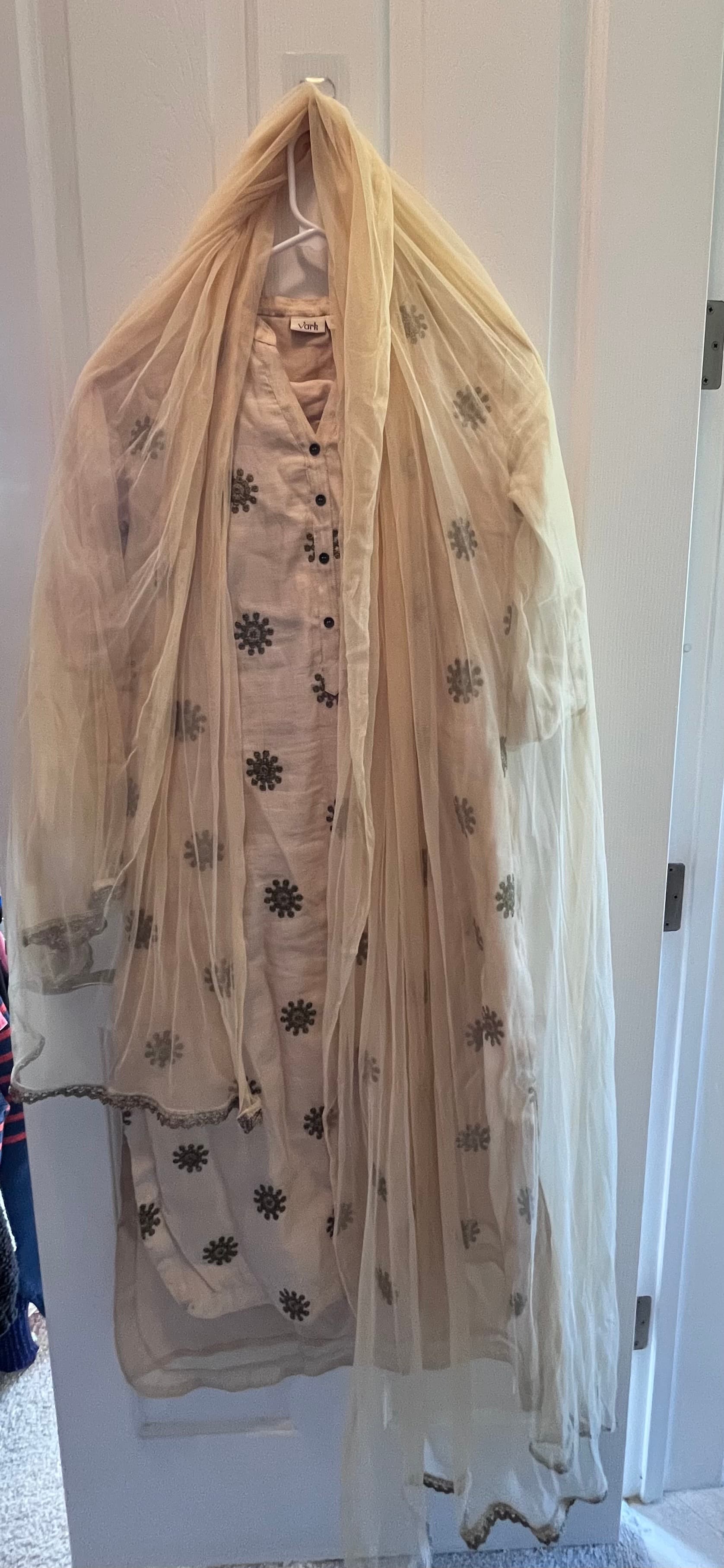 High low style beige kurta set