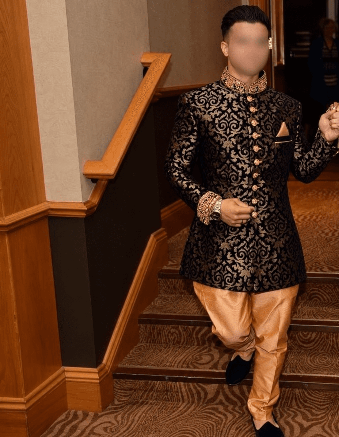 Luxury Black & Gold Asian Wedding Sherwani – Ahsans Menswear | Groom / Reception Outfit