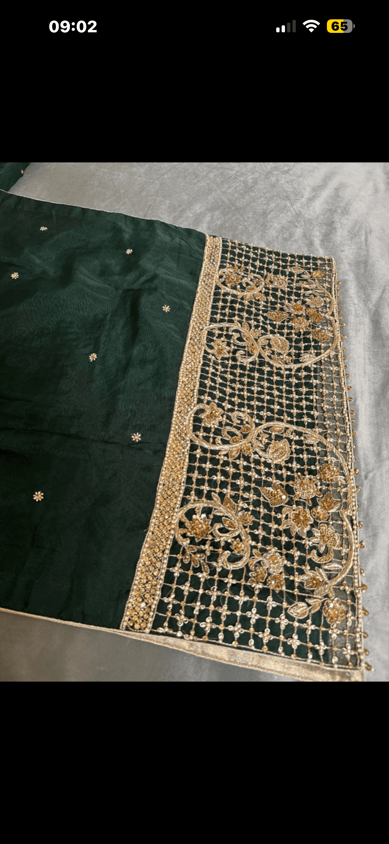 Long length bottle green elegant embroidered boutique suit only wore once