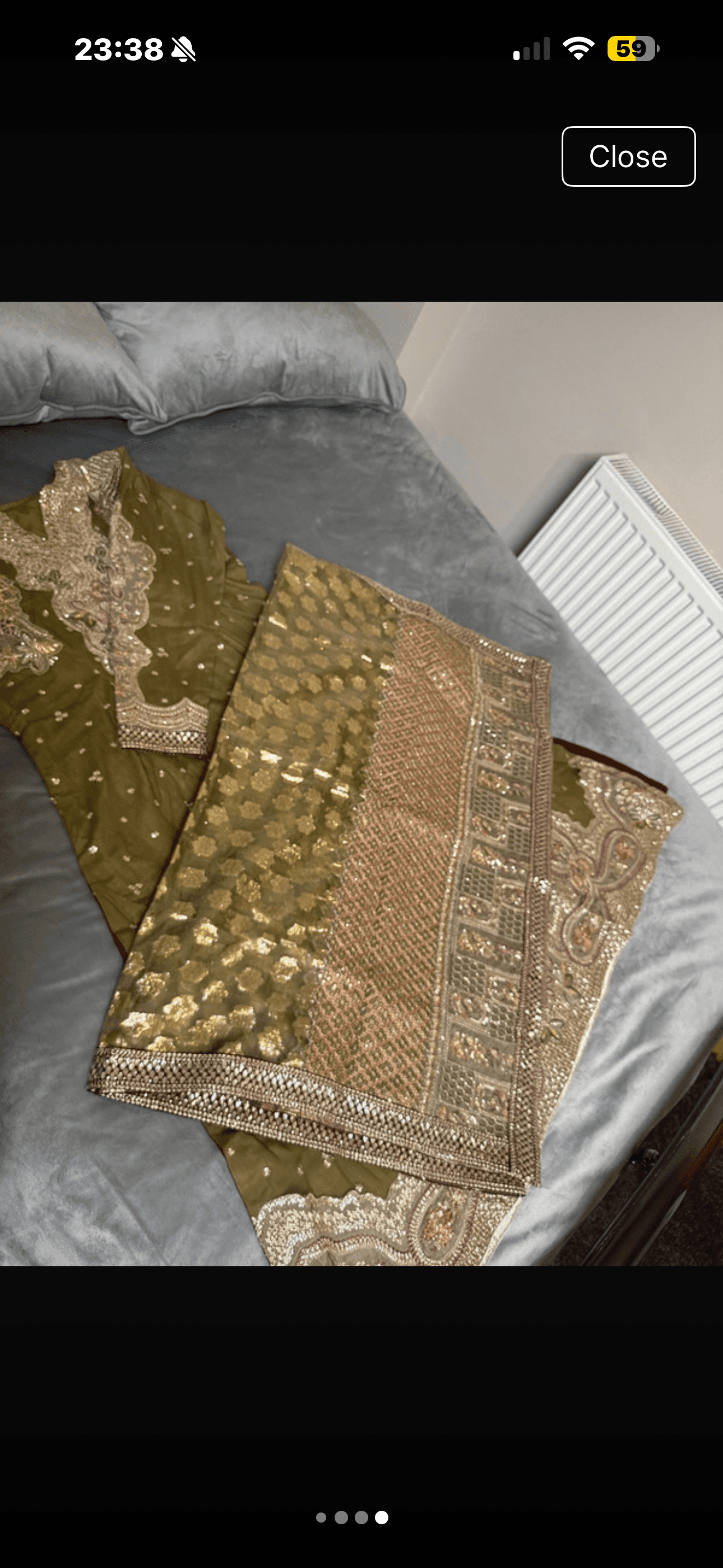 Mehandi long air line shirt with raw silk trouser