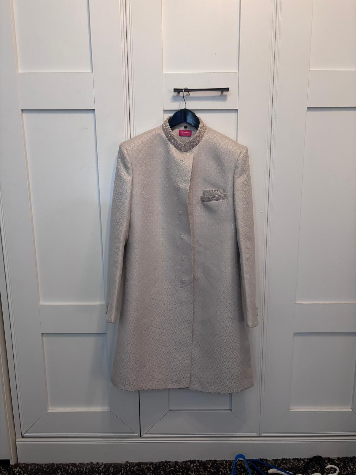 Elegant Men's Cream Sherwani by Frontier Heritage - Size 40