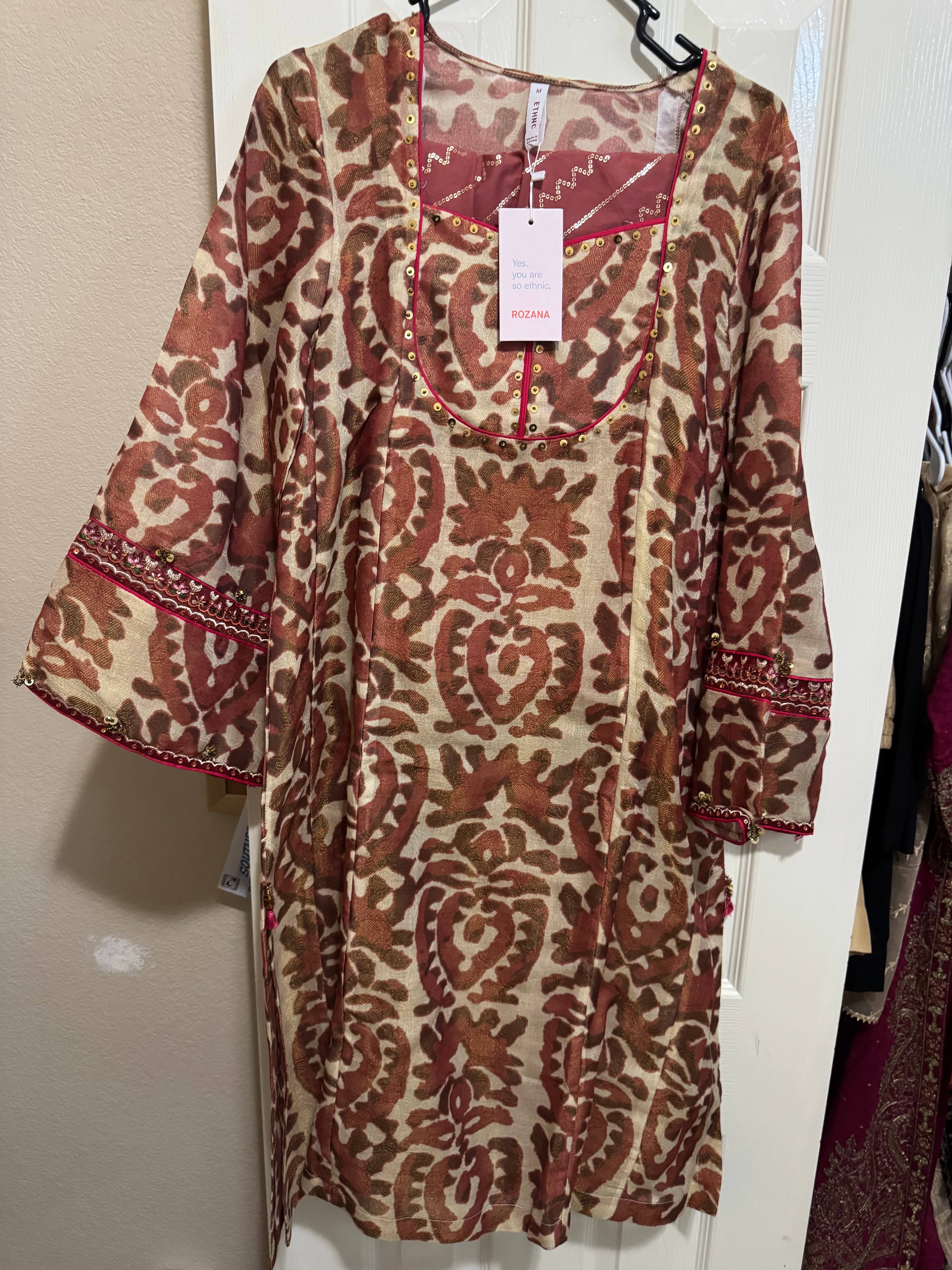 New With Tags Ethnic Kurta with Pants, size-M