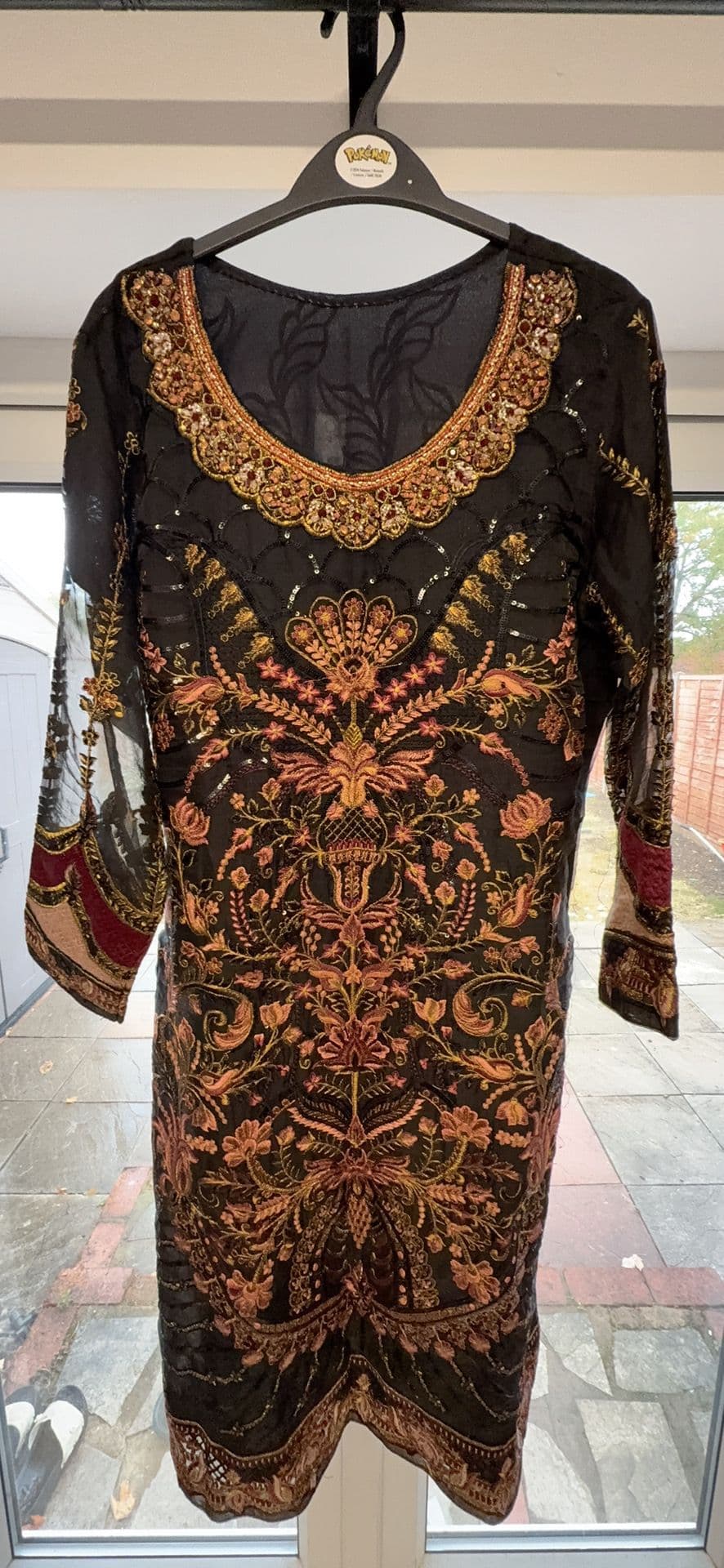 Elegant Black Embroidered Suit with Net Dupatta