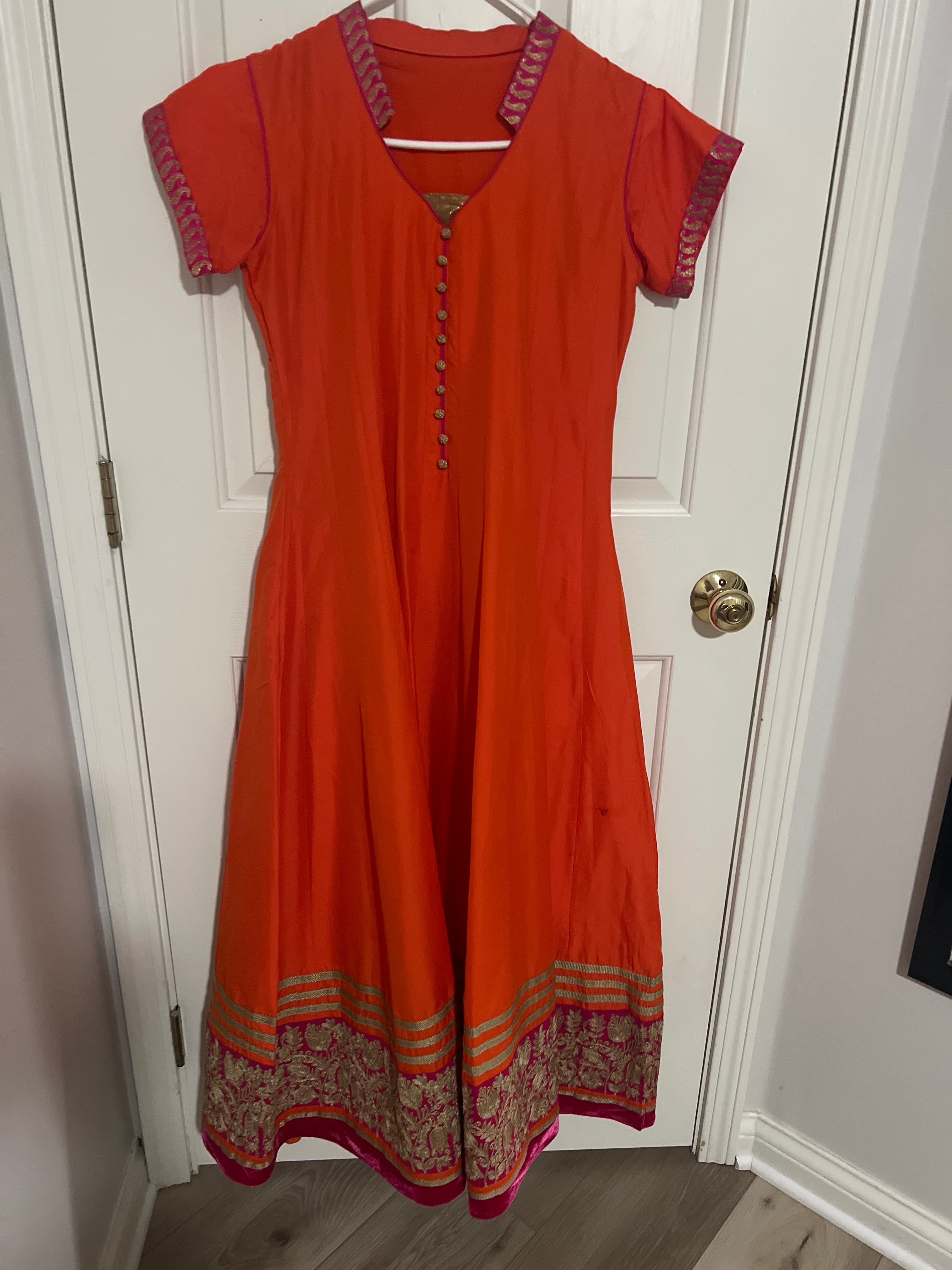 Beautiful orange and pink salwar suit