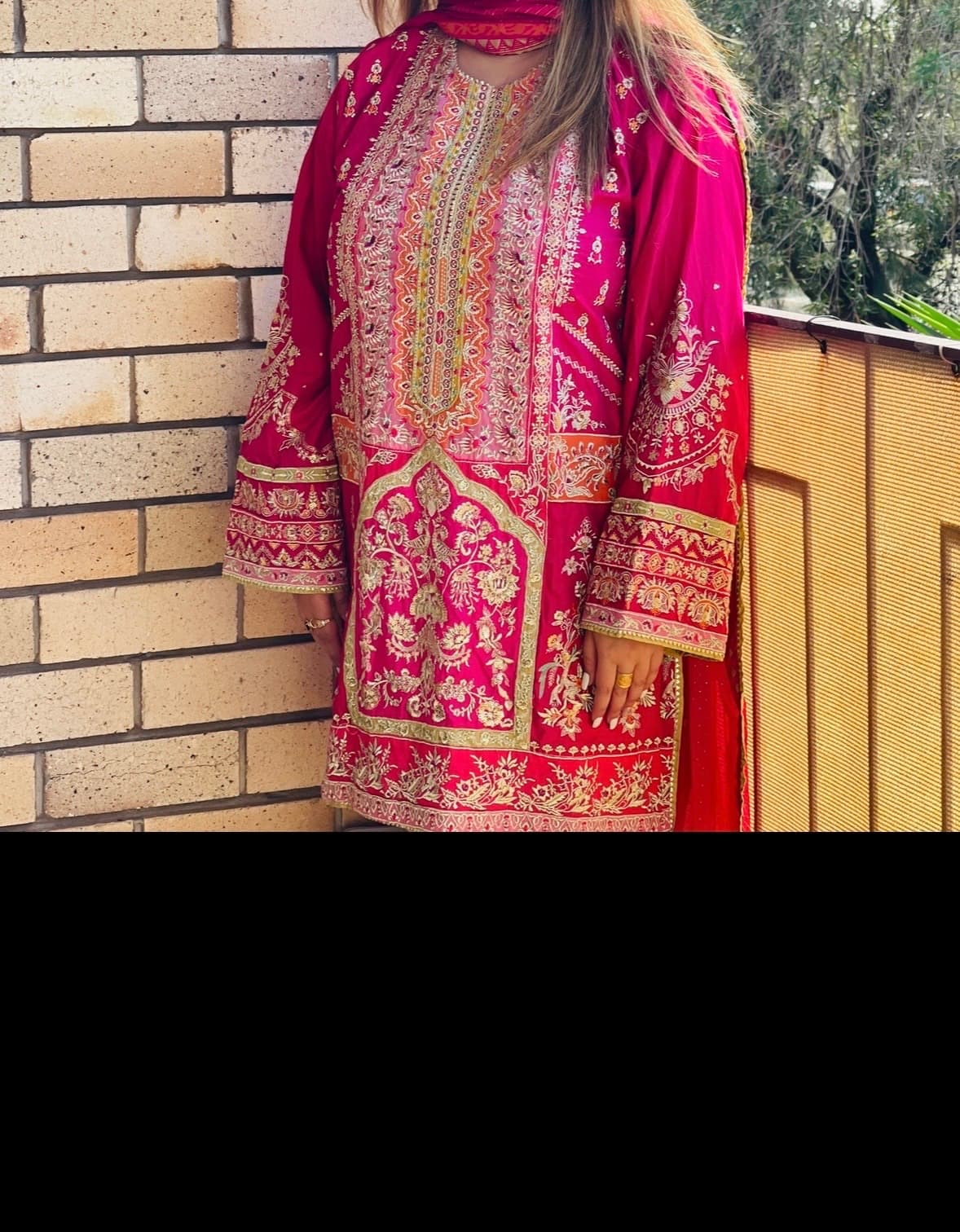Pink vibrant designer 3 piece