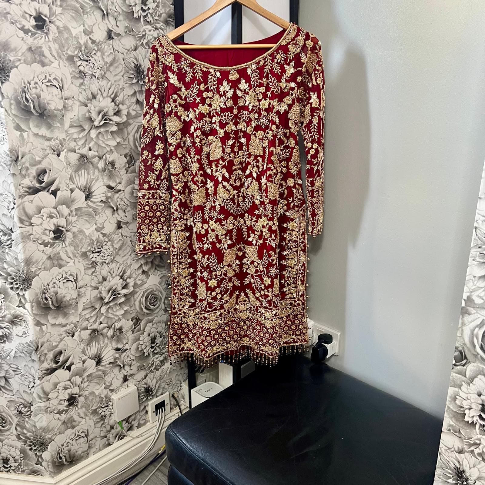 Bridal lengha (Brand New) + trail + duppata + potli