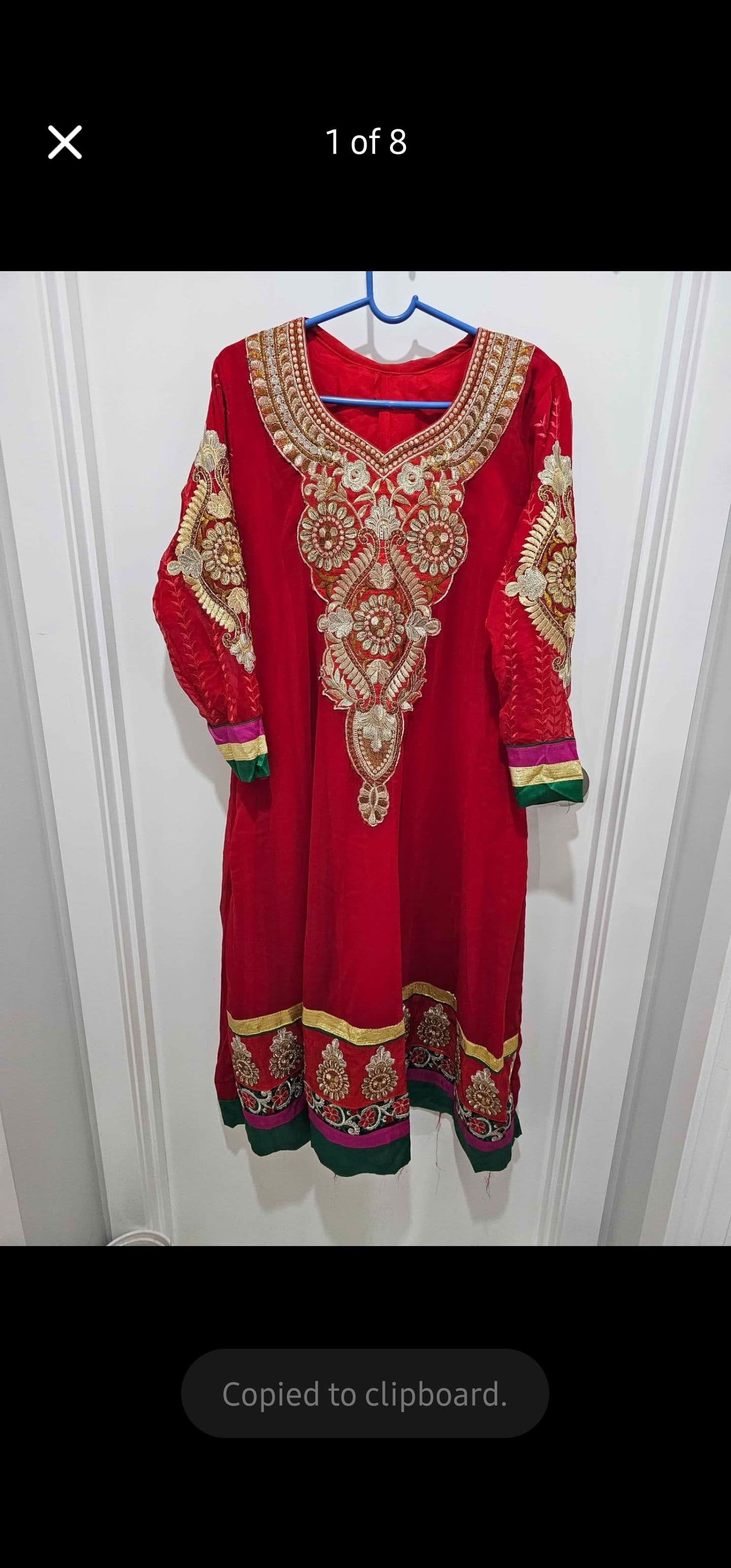 Elegant Red Salwar Suit with Gold and Silver Embroidery