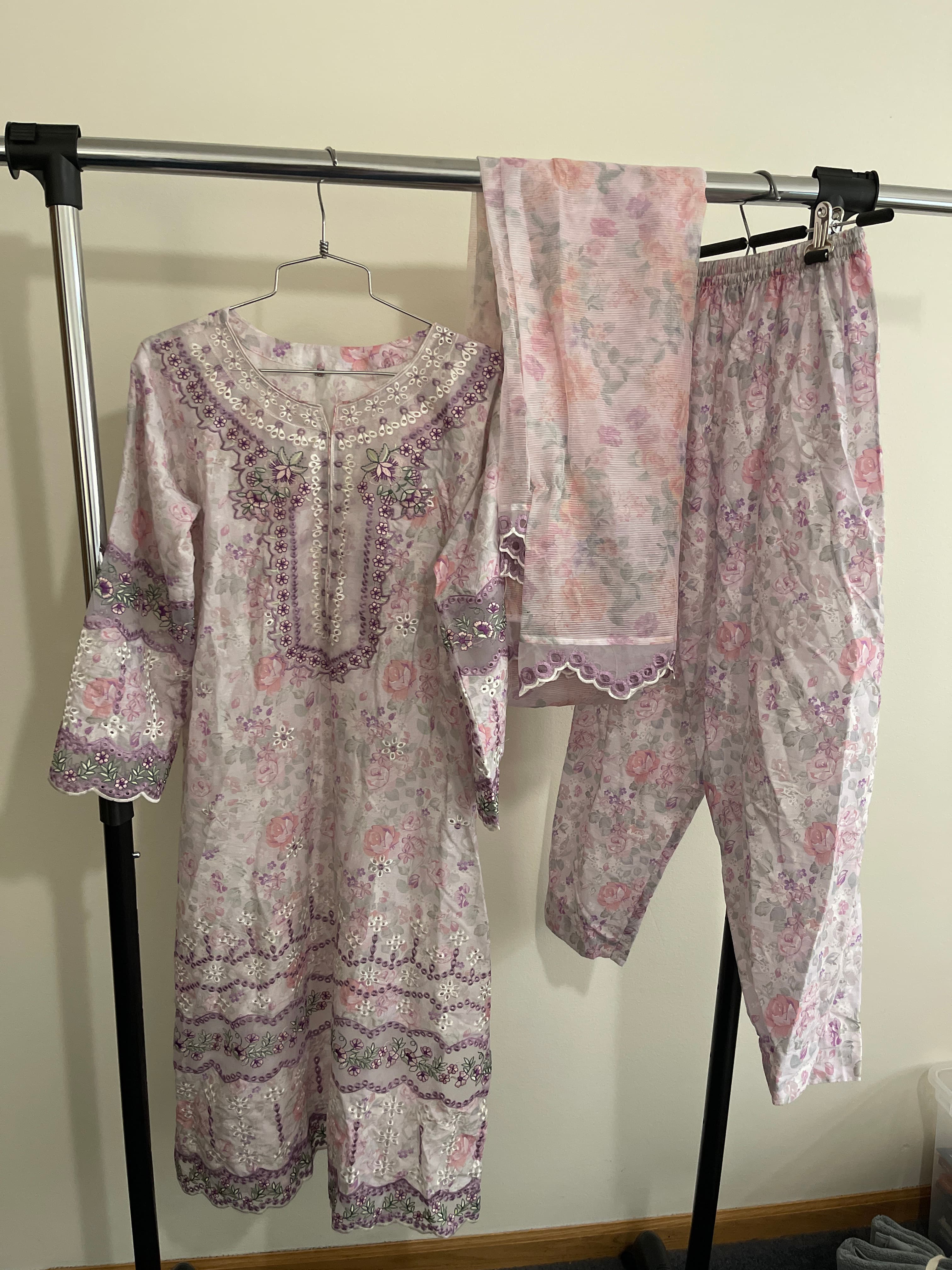 Pink Floral Salwar Kameez