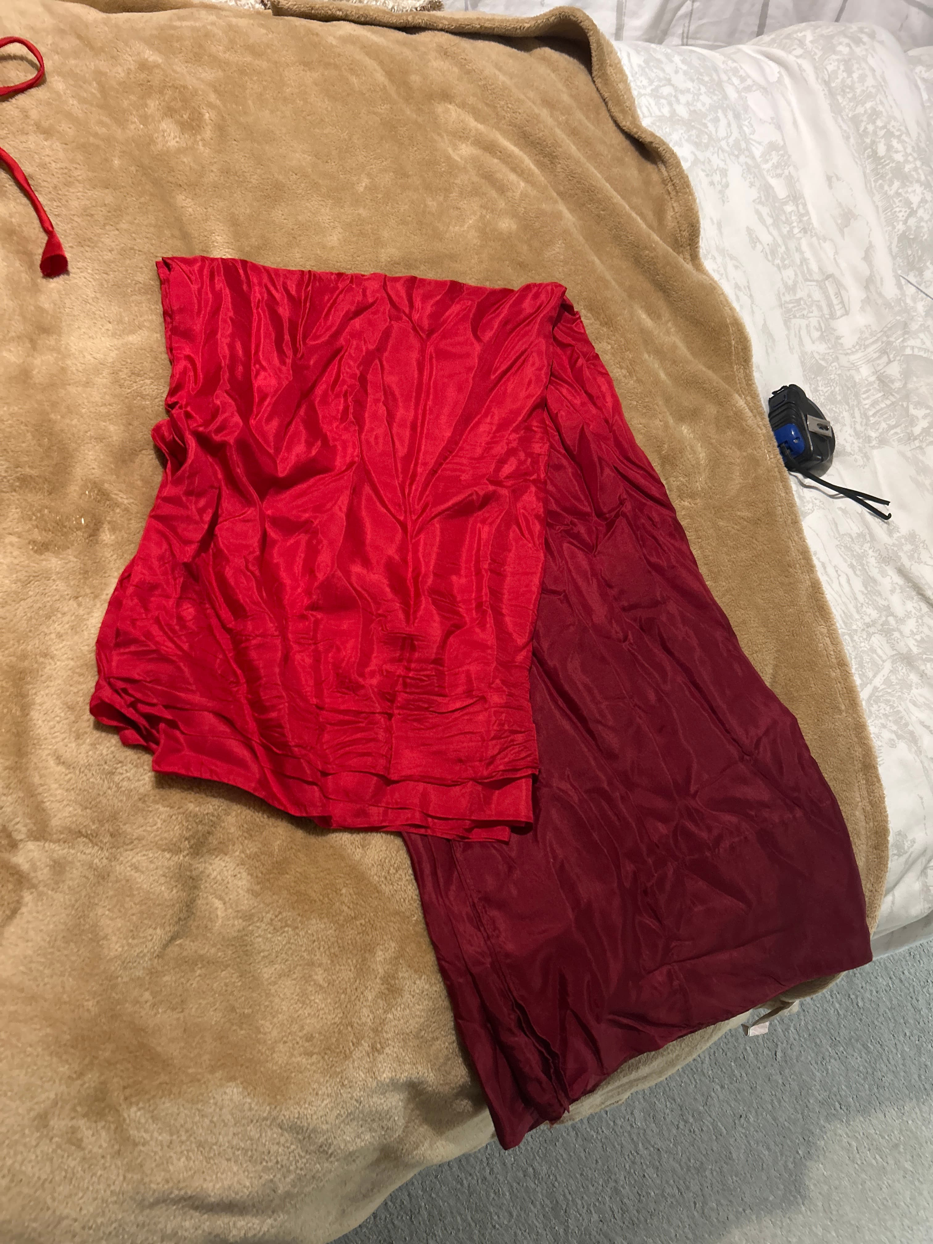 Vibrant Red Ombre saree with Matching Blouse
