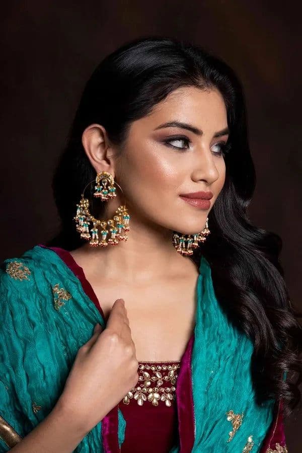 Brand New_Statement Kundan & Pearl Earrings – Gold Finish