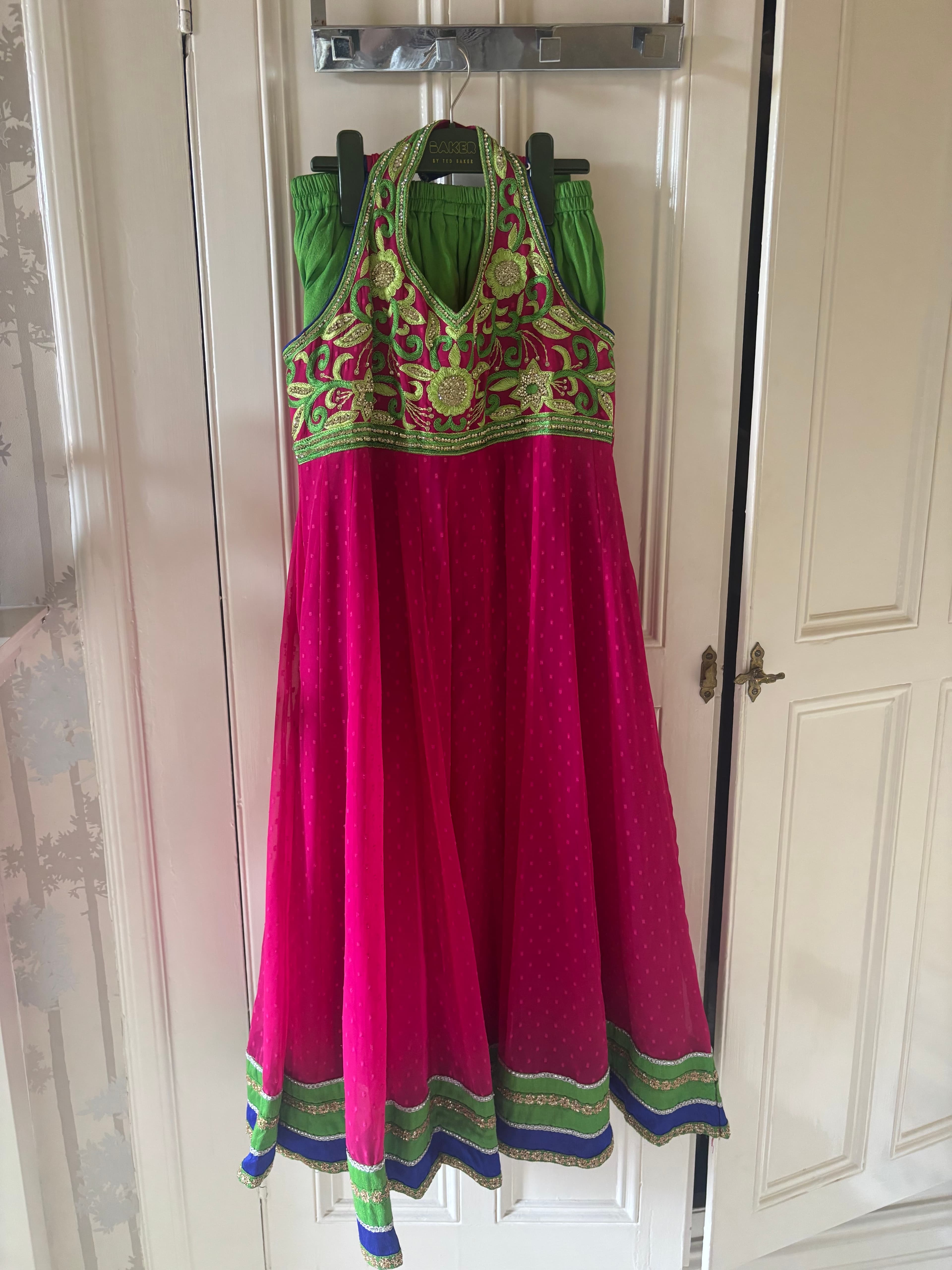 Pink and green Suit