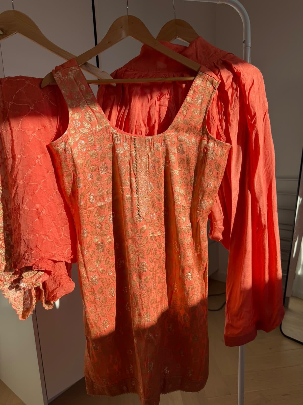 Elegant Coral Peach Salwar Suit