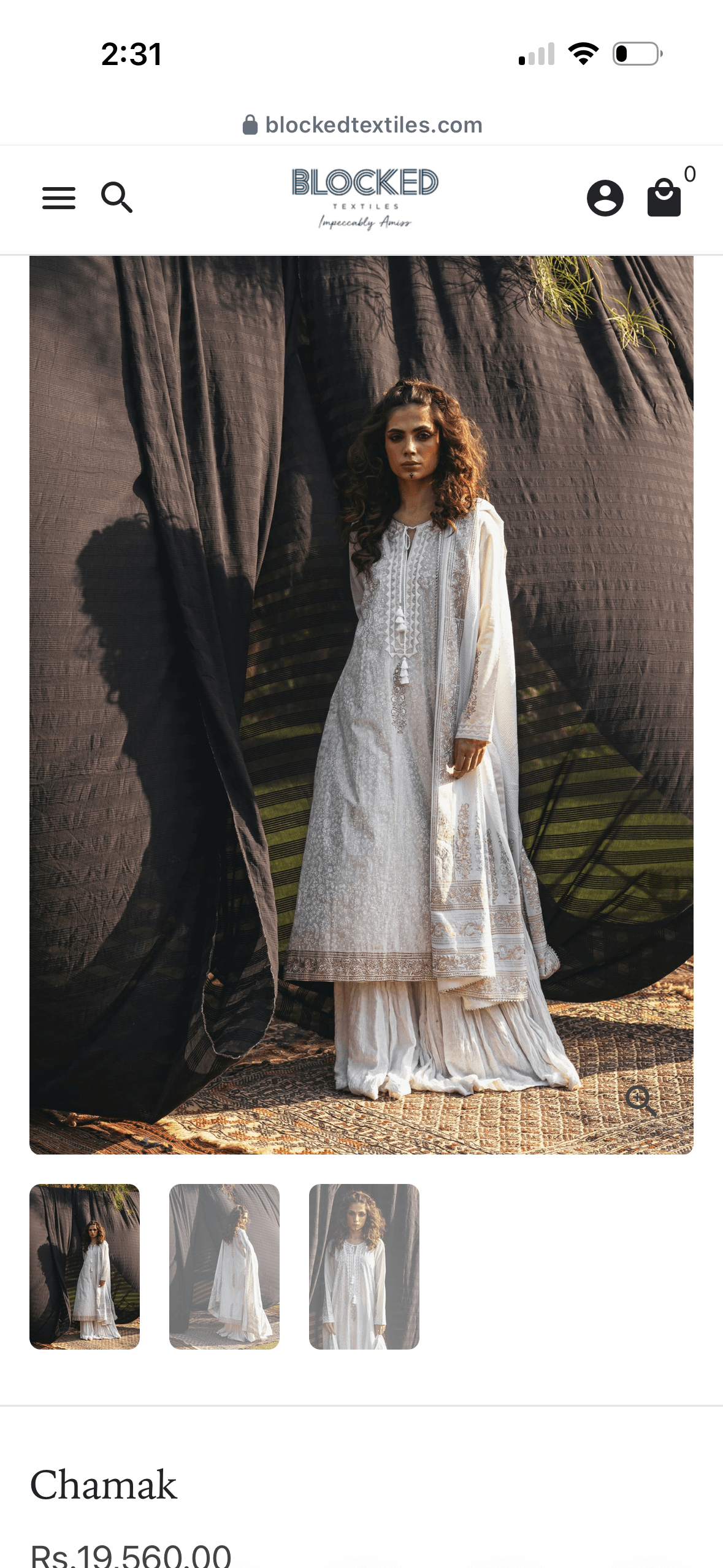 Designer Kurta Dupatta by Blocked Textiles. NWT (M size)